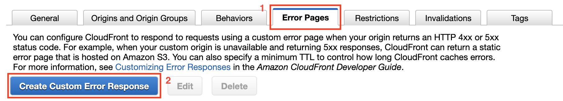 CloudFront Error Page 추가